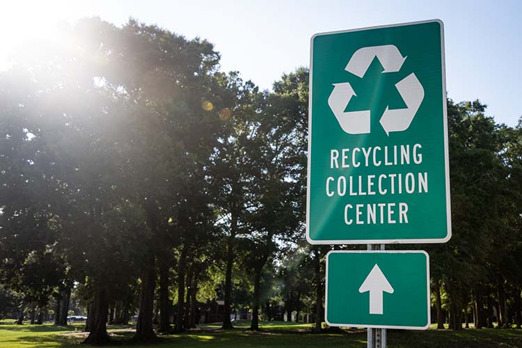 recycling collection center sign