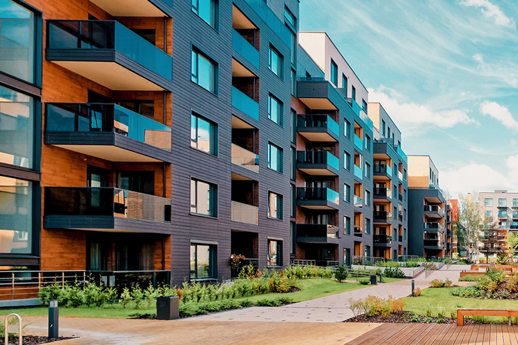 Row of residential buildings