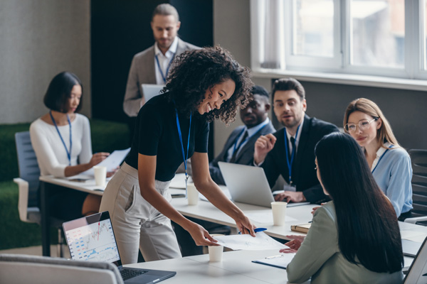female business mentor talking