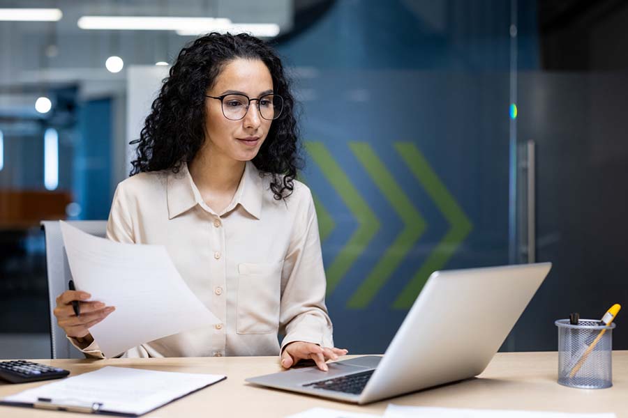 fiduciary agent sitting at a desk