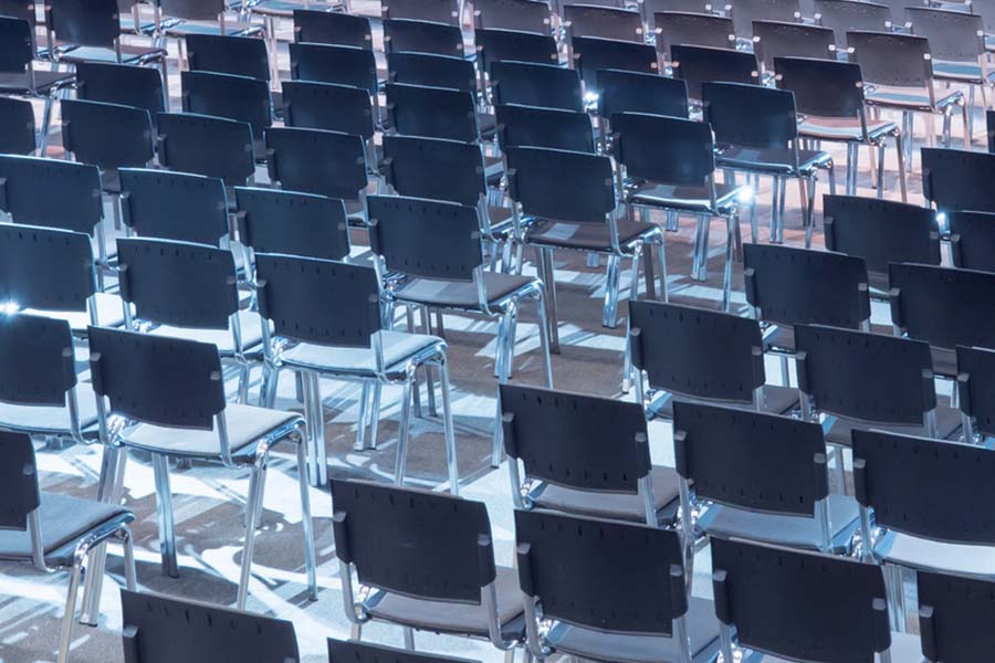 rows of empty chairs