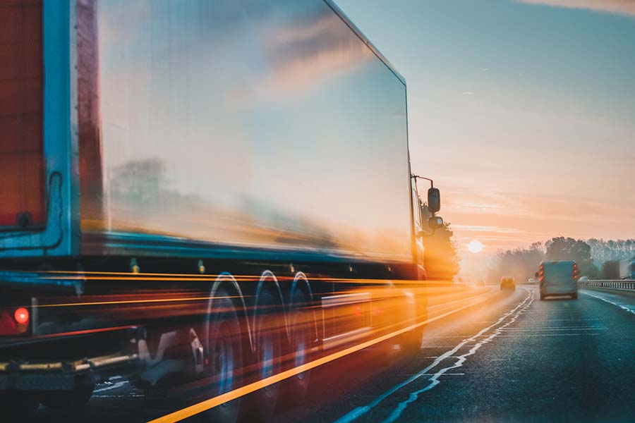semi truck on highway